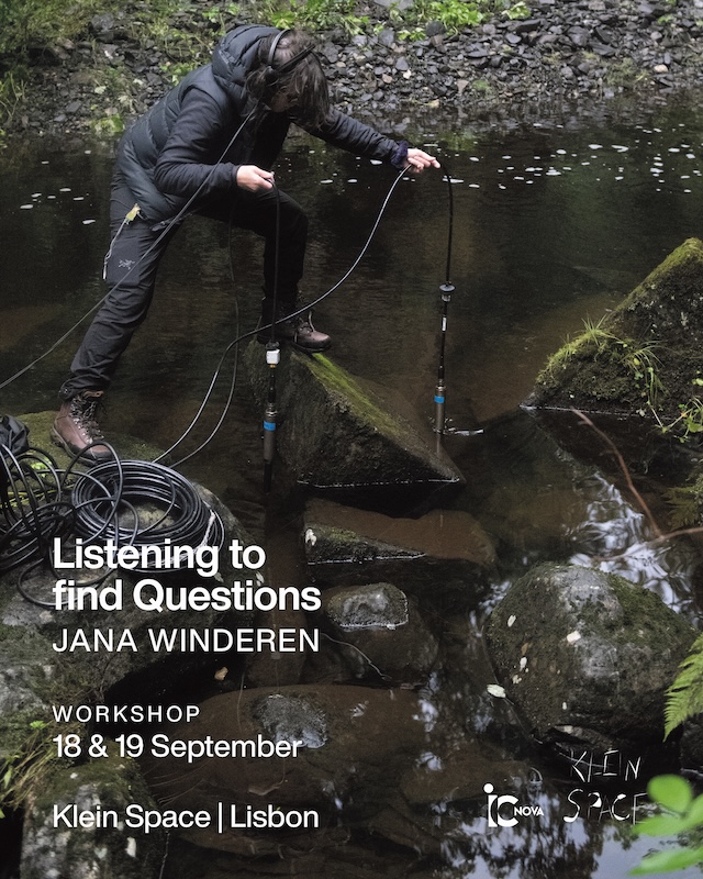 Jana Winderen Listening to find Questions workshop at Klein Space Lisbon, 18 and 19 September 2026